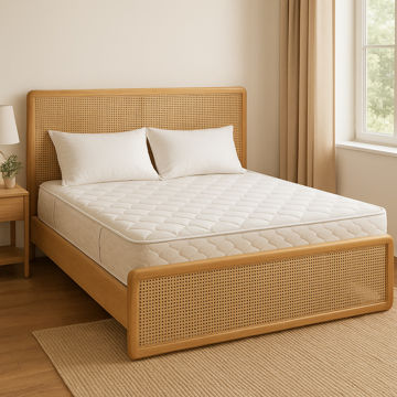 تخت خواب چوبی حصیر h1