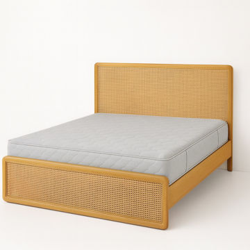 تخت خواب چوبی حصیر h1